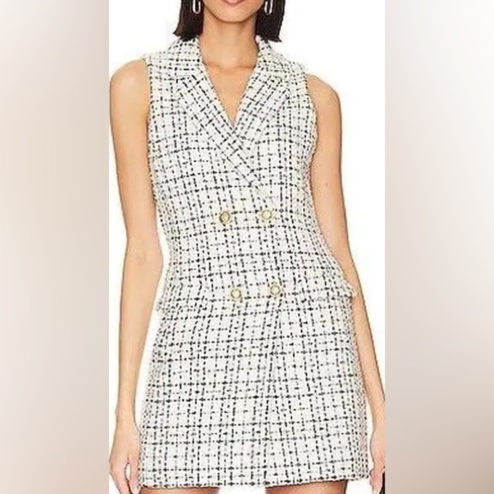 Alice + Olivia Jordy Tweed Double Breasted Mini Dress Sz 6 Excellent Never Worn